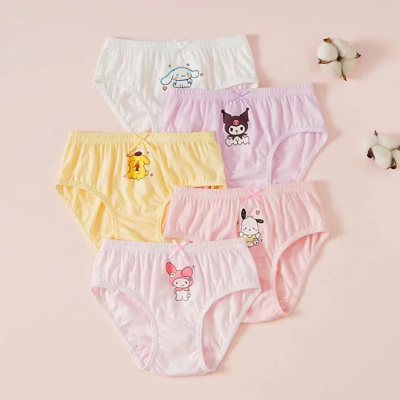 5/10 Stück Baumwolle Mädchen Dreieck Höschen Niedliche Charaktere Kuromi Melody Cinnamoroll Cartoon Kinder Unterwäsche Weiche Mädchen Slips