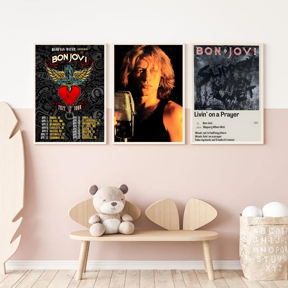 Singer B-Bon Jovi Poster Versatile HD Waterproof Wall Art Self-Adhesive Decor for Any Space Ideal Gift