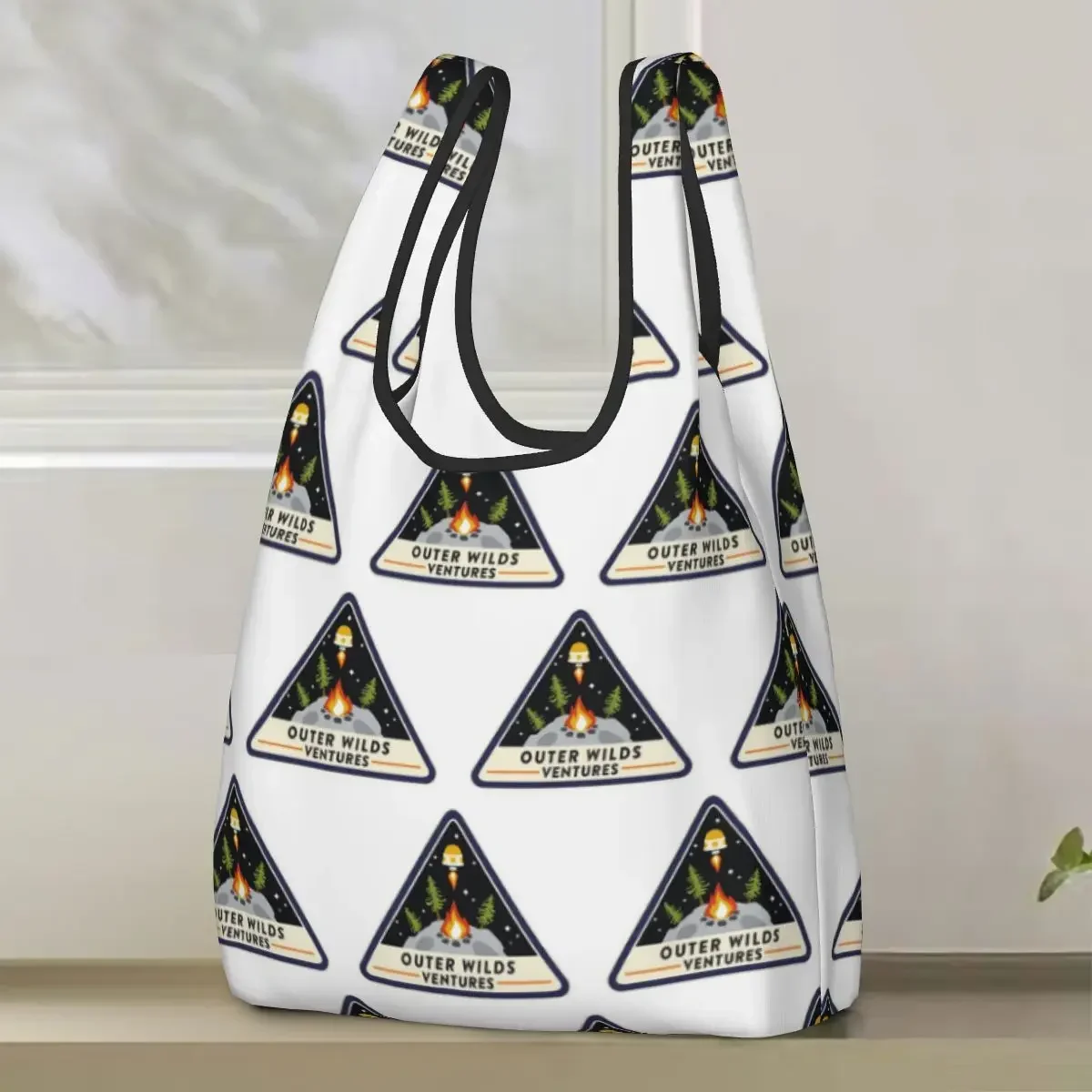 Outer Wilds Ventures Patch Shopping Bag Portable Tote Bags Reusable Shoulder Shopper Bag Groceries Handbag