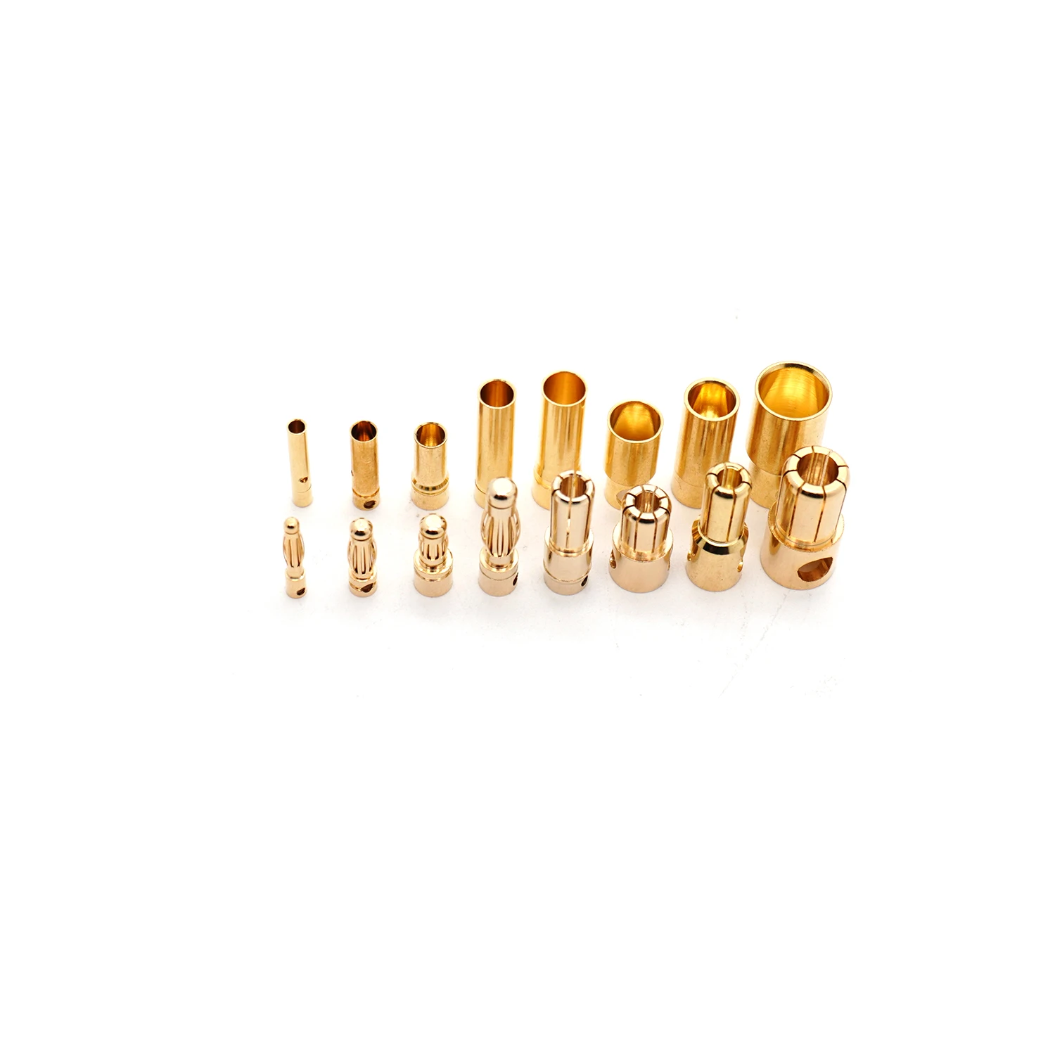 YSIDO 2mm 3mm 3.5mm 4mm 5mm 5.5mm 6mm 6.5mm 8mm Banana Plug Gold Plated Copper Brushless Motor Bullet Connector Model DIY Parts