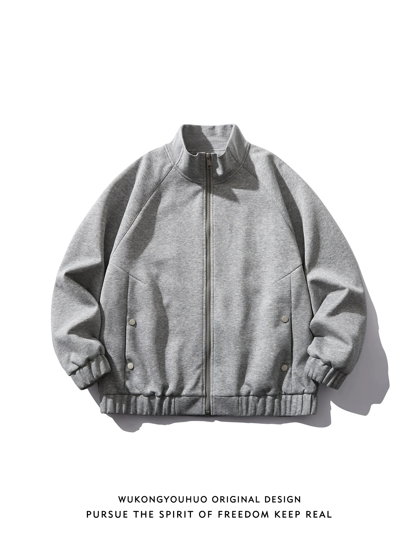 

Весенний повседневный свободный худи-кардиган однотонного цвета с воротником-стойкой для пар, мужчин и женщин, удобный, дышащий