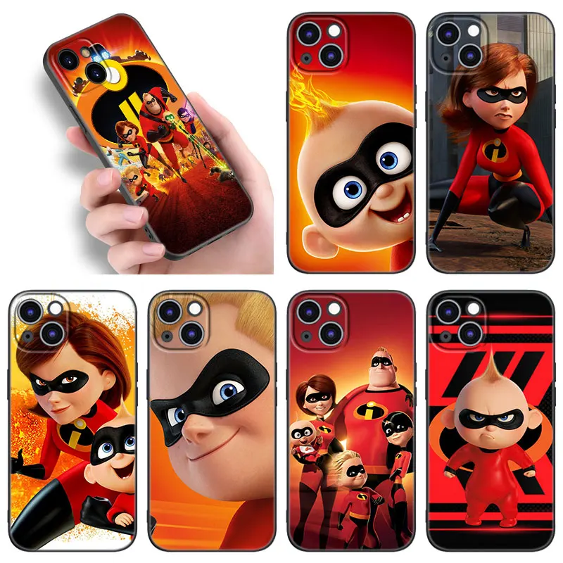 The Incredibles Phone Case For Apple iPhone 12 13 Mini 11 14 15 Pro Max 7 8 Plus X XR XS SE 2020 2022 Black Silicone Case