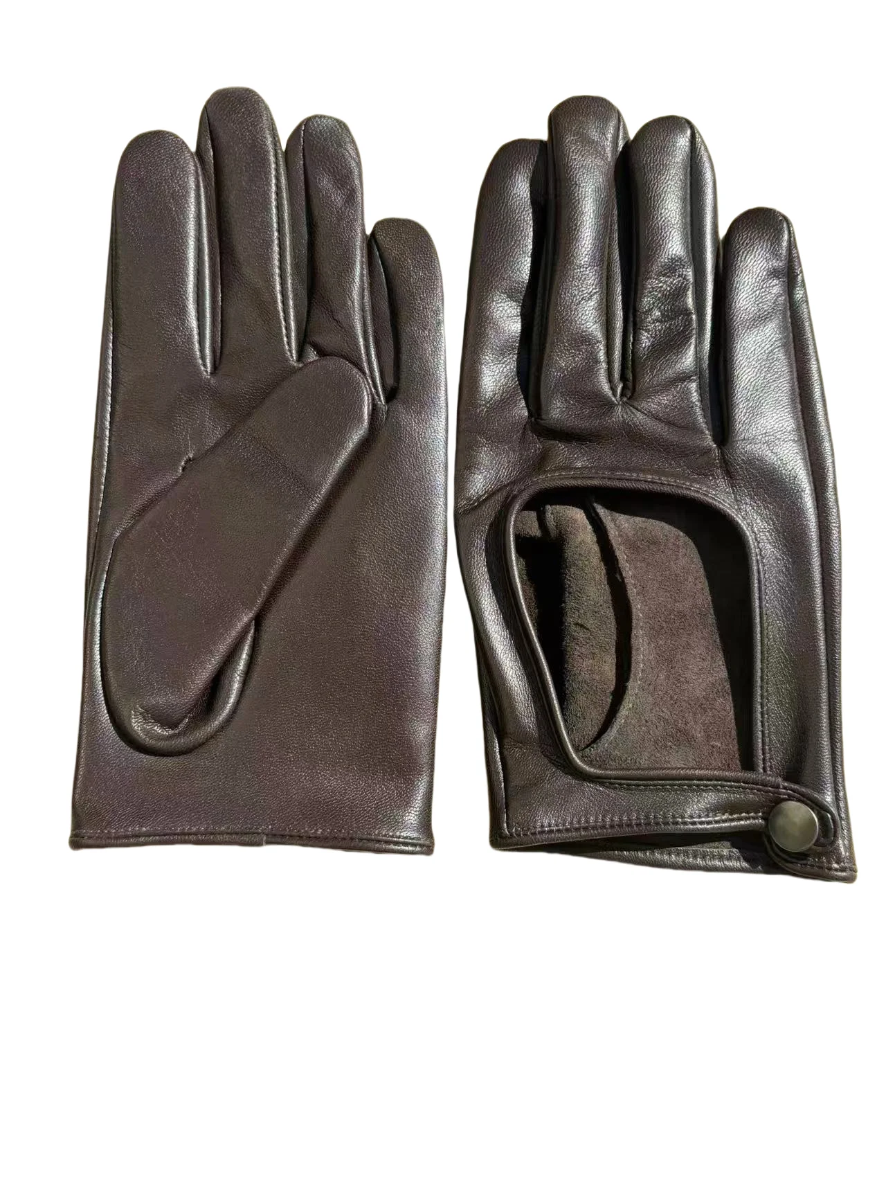 Importierte Lederhandschuhe für Herren, Outdoor, Radfahren, Fahren, koreanische Version, dünne kurze Reparatur, Hand, Schaffell, Touchscreen-Anpassung – Detail 3