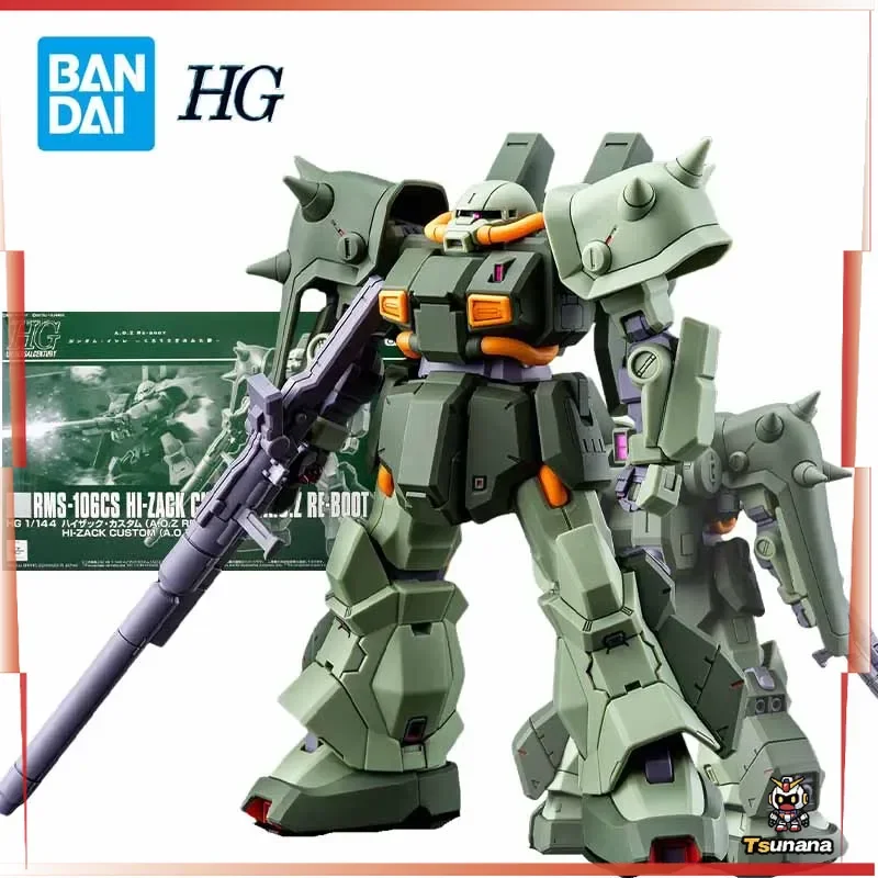 

Bandai HG Rms-106cs Hi Zack Custom A.O.Z RE-BOOT Action Figures Custom Anime Figures Mobile Suit Robot Model Toys Original Box