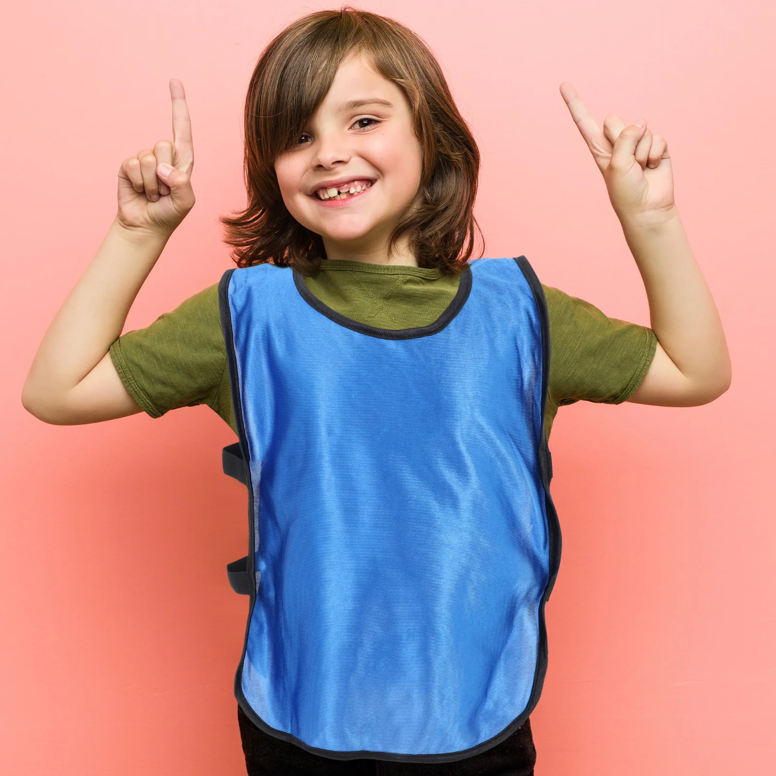 

6pcs Blue Football Vest Breathable Training Waistcoat Lightweight Polyester Scrimmage Vest For Sports Training