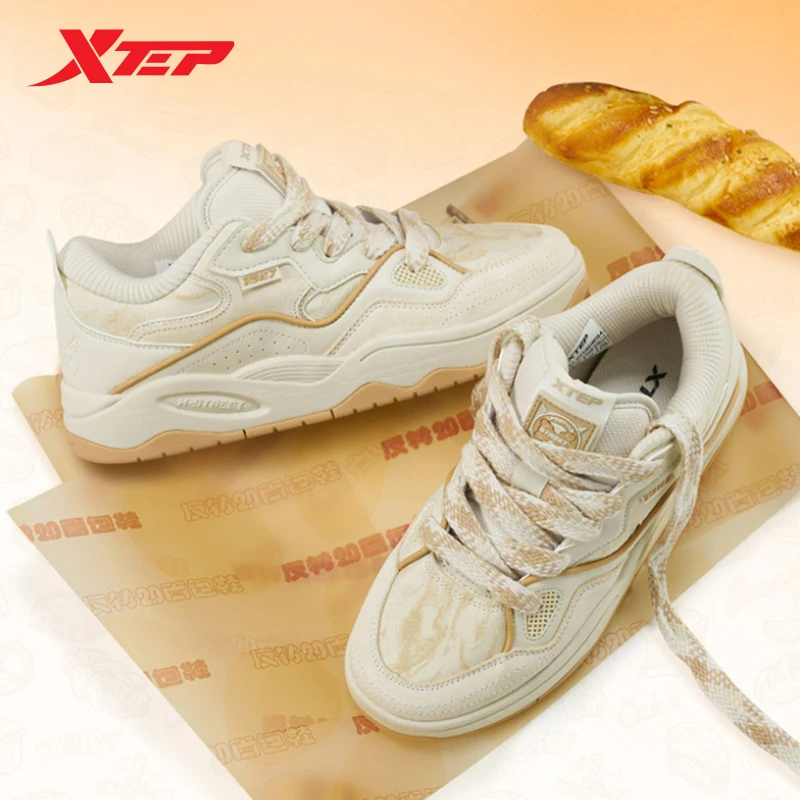 Xtep Reversal Skateboarding Shoes Women Comfortable Breathable Sneakers Wear-Resistant Outdoor Female Sports Shoes 877318310010