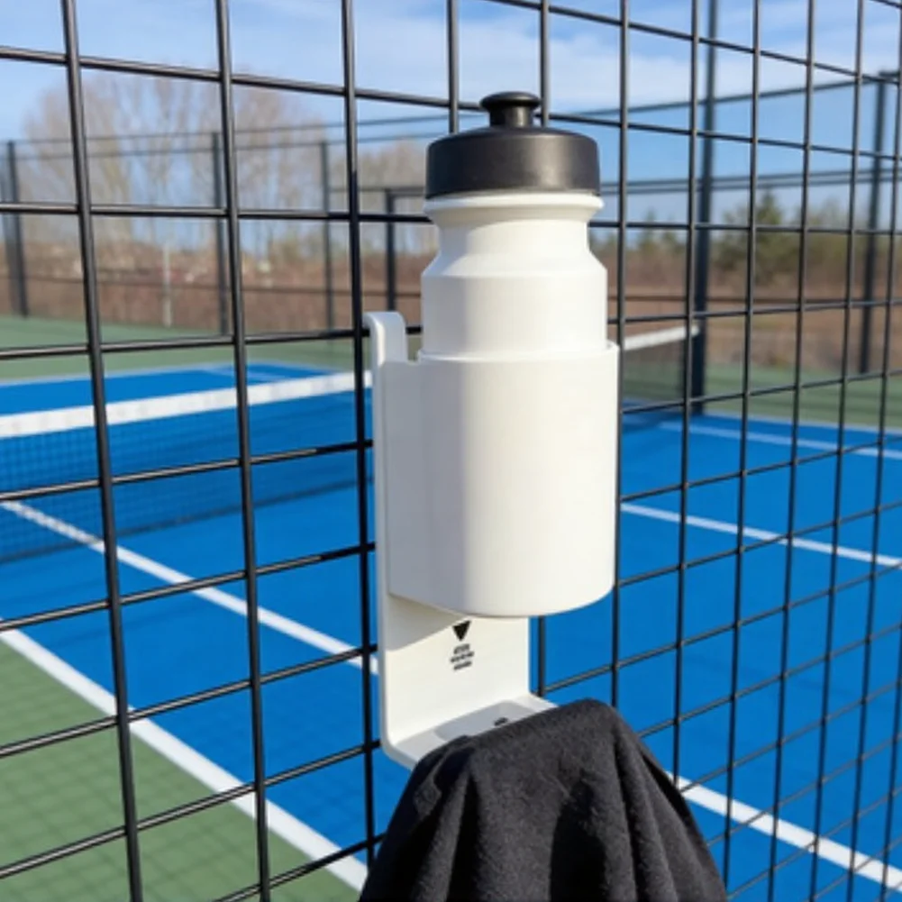 Water Bottle and Towel Organizer for Tennis Rugged ABS Material Low-Profile Design to Maintain Court Visibility and Flow
