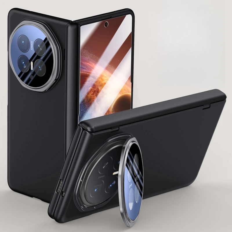 

For Honor Magic V6 5G Case Hinge Camera Stand Protection Plastic Hard Phone Cover with Front Screen Glass Film