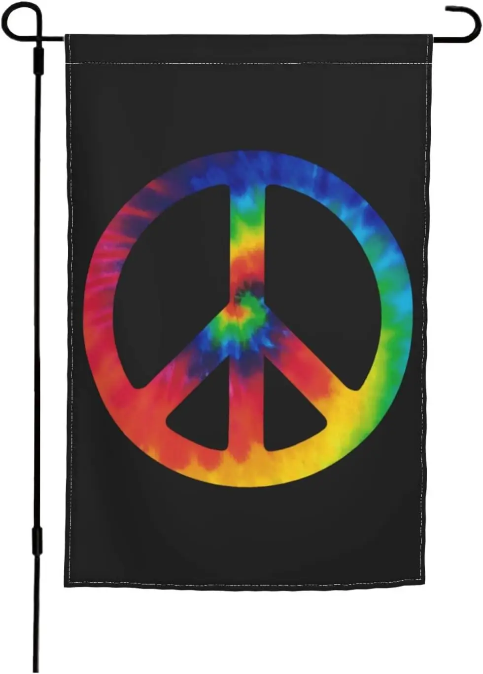 Garden Flag Double Sided Tie Dye Peace Sign Outdoor Yard Decor Banner House Sign Home Decoration 12 x 18 Inch