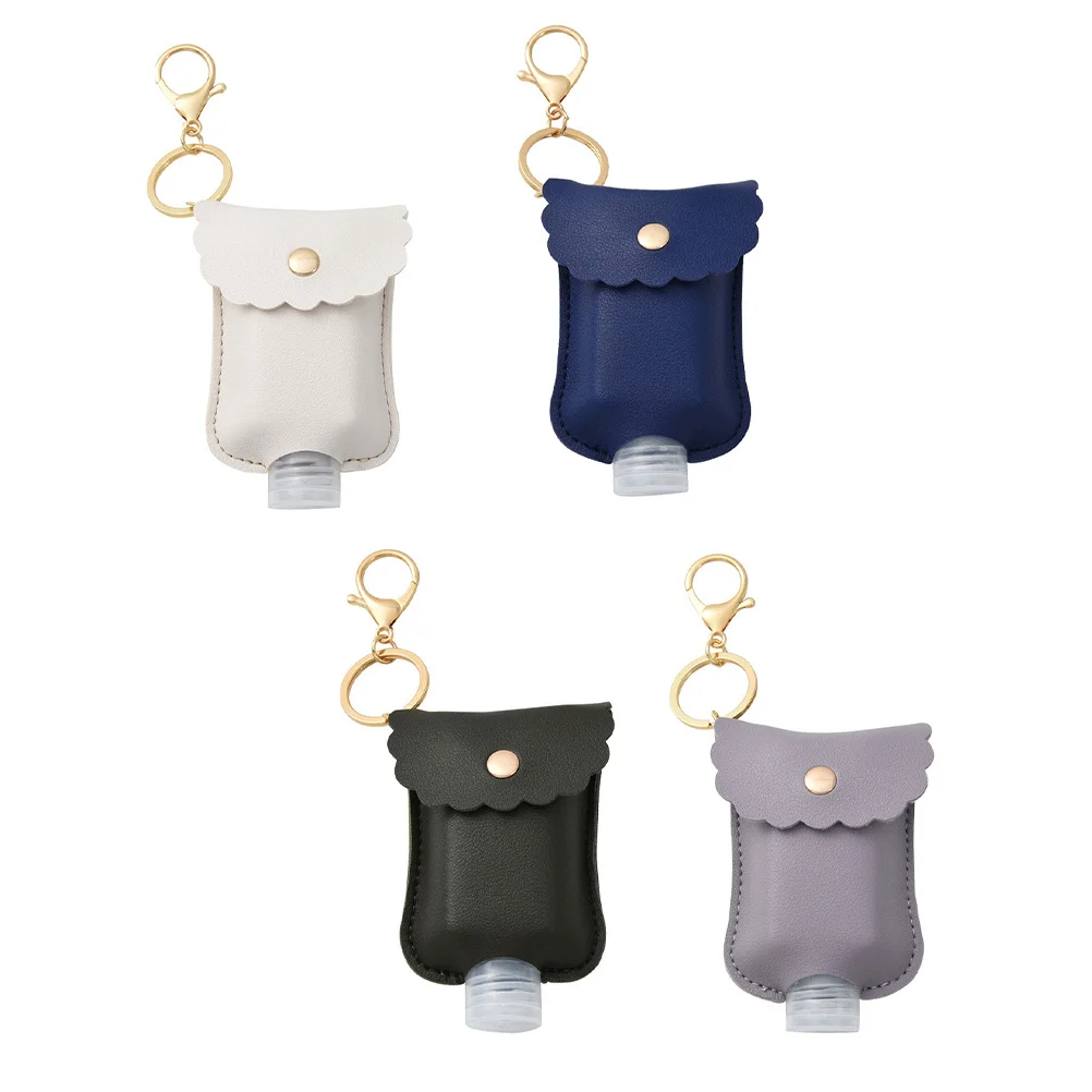 4 Stück Handflasche Mini 60 ml Flüssigkeitsbehälter Schlüsselanhänger Tragbarer Reise-Seifenspender Langlebiger Kunststoff Auslaufsicher Klar