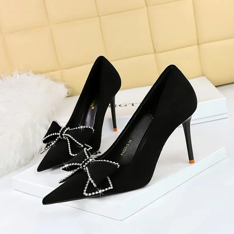 

BIGTREE Summer Sexy High Heels Women Sandals Open Toe Butterfly Knot Flock 9CM Thin Heels Cover Heel Walking Woman Shoes White