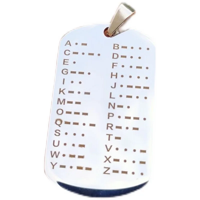 1pcs Morse Code Morse Code Table CW Training Coin Morse Telegraph Trainer Keychain Dog Tag Pendant