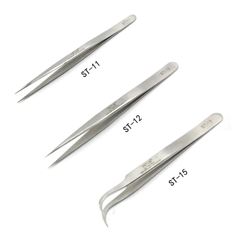6pcs/lot Stainless Steel Netus Tweezers  Set  ST10-15 for Jewelry and Watchmaker