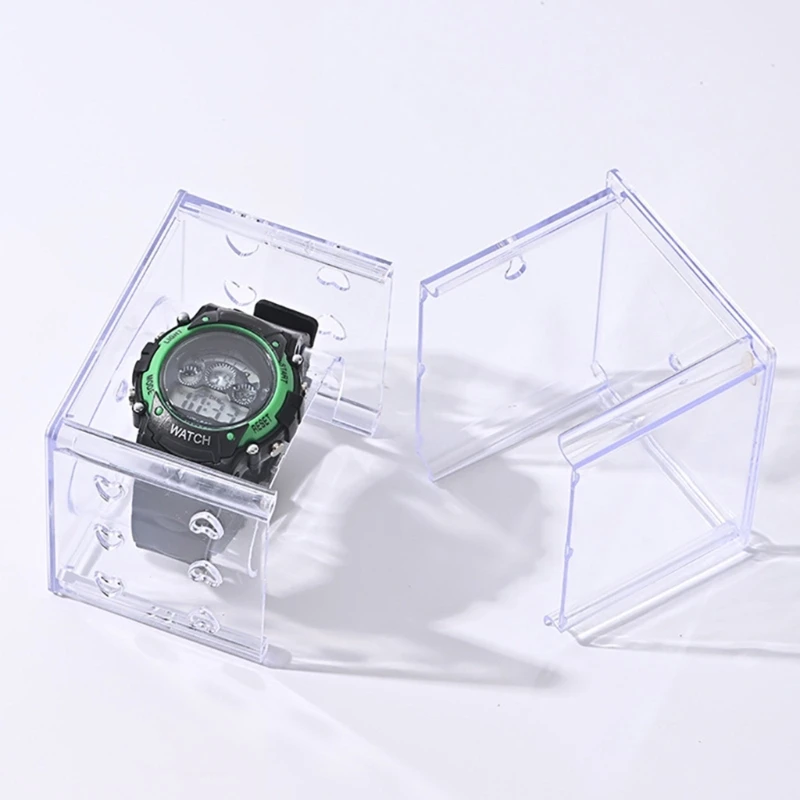 Transparent Watch Storage Box for Home and Commercial Display Acrylic Wristwatch Timepieces Protective Case