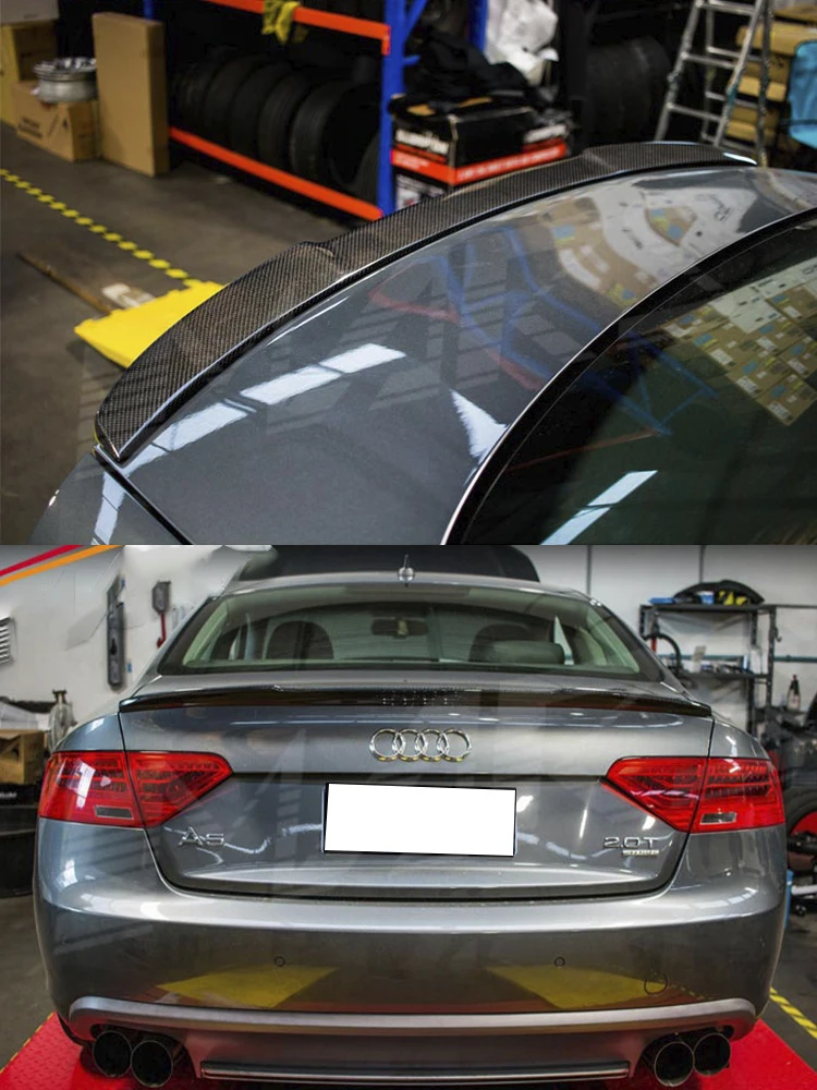 

FOR AUDI A5 B8 B8.5 4Door PSM/M4/HK/R/S/V/BLE Style Carbon fiber Rear Spoiler Trunk wing 2009-2016