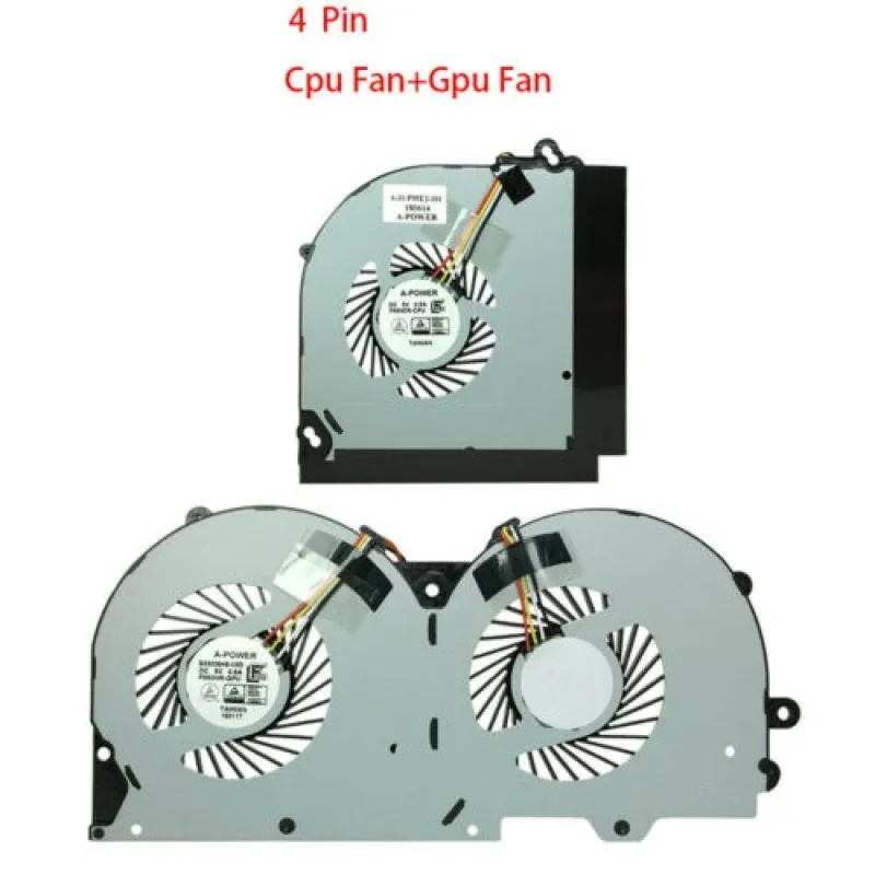 NEW CPU COOLING Fan & GPU fan for Clevo P950 P950HR P950ER T97 T96E T800 4 wire & 3 wires radiator fans