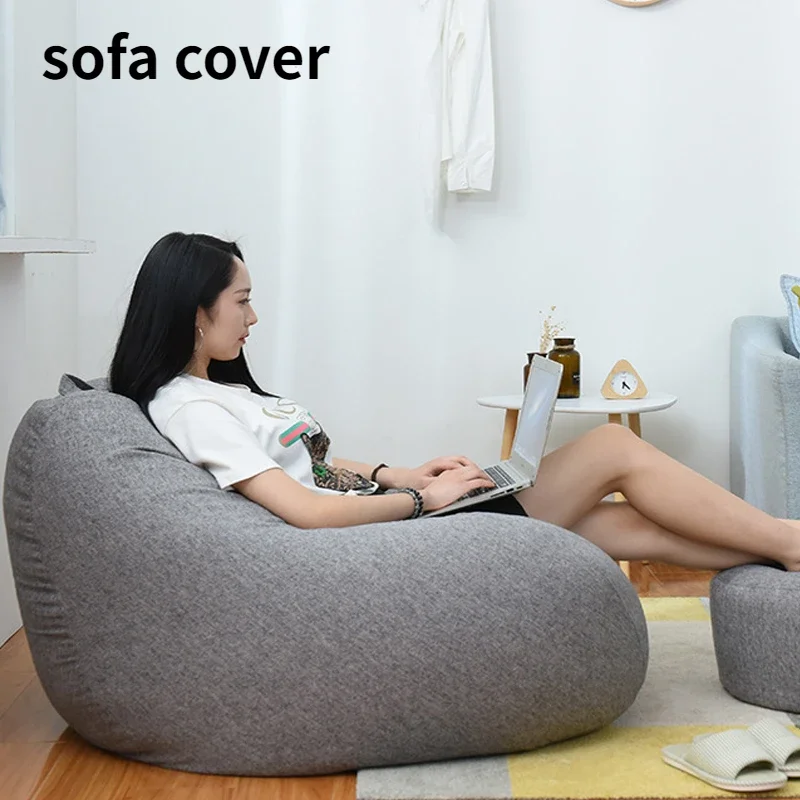 Housse de canapé en lin sans remplissage, siège long, Pouf bouffant, Tatami, salon, chambre à coucher