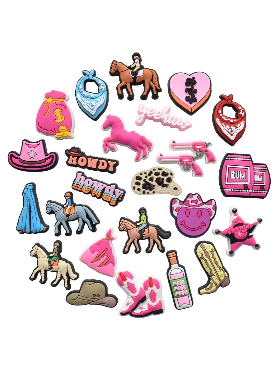 Breloques de chaussures de jardin pour garçons, décorations de chaussures de vache, construction en carton, accessoires de sabot, bracelet bricolage, nouvelle mode, 2024