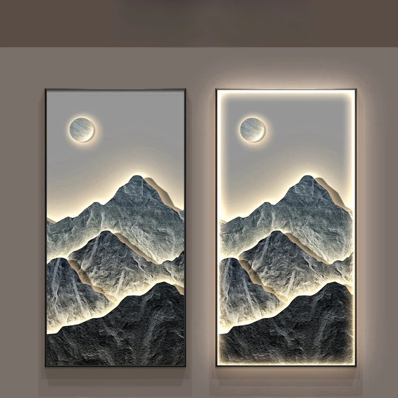 Imagem -03 - Modern Mountain Interior Led Pintura Wall Hanging Lamp Living Room Lights Kitchen Porch Corão Sala de Jantar Decoração de Casa