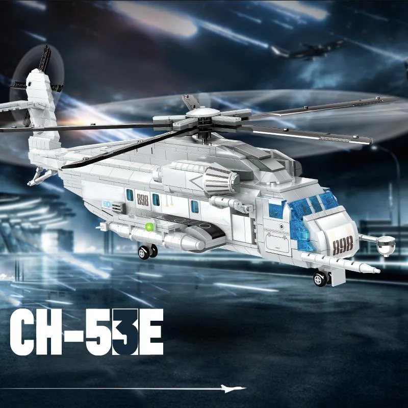 

WWII Military Series Navy CH-53E Super Aircraft Collection Ornament Building Blocks Bricks Toys Gifts