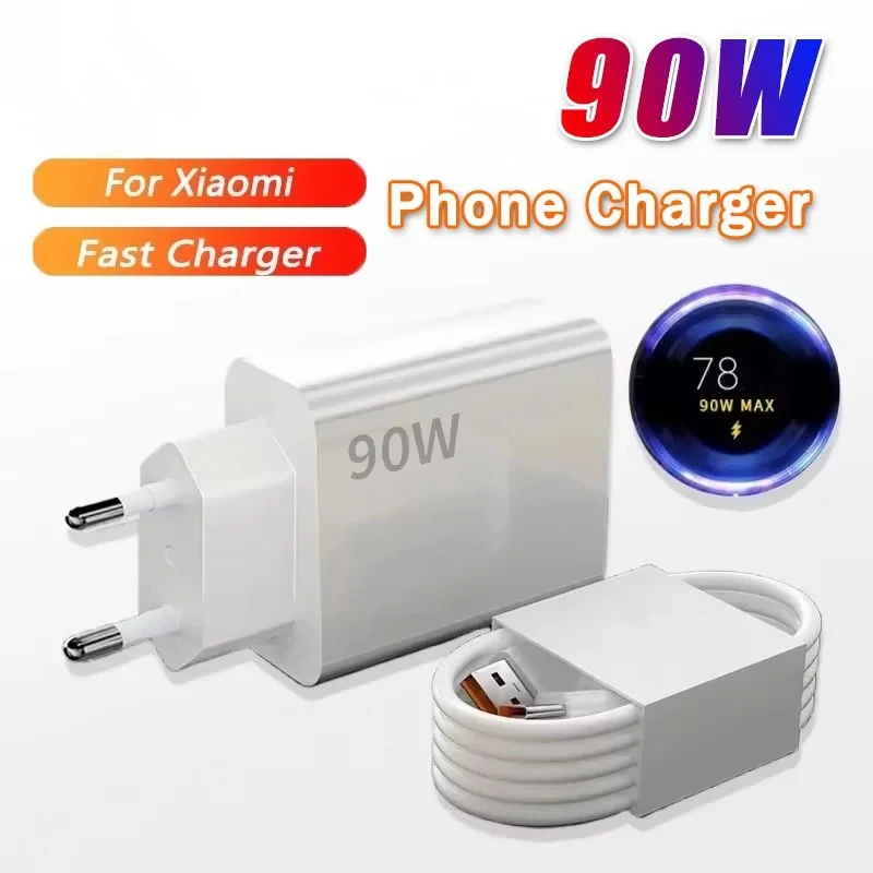 شاحن فائق السرعة 90 واط، USB 3.0 Type-C، محول شحن EU، مناسب لأجهزة Xiaomi 16 و15 و14 Ultra وRedmi وVIVO وSamsung وiPhone - 3