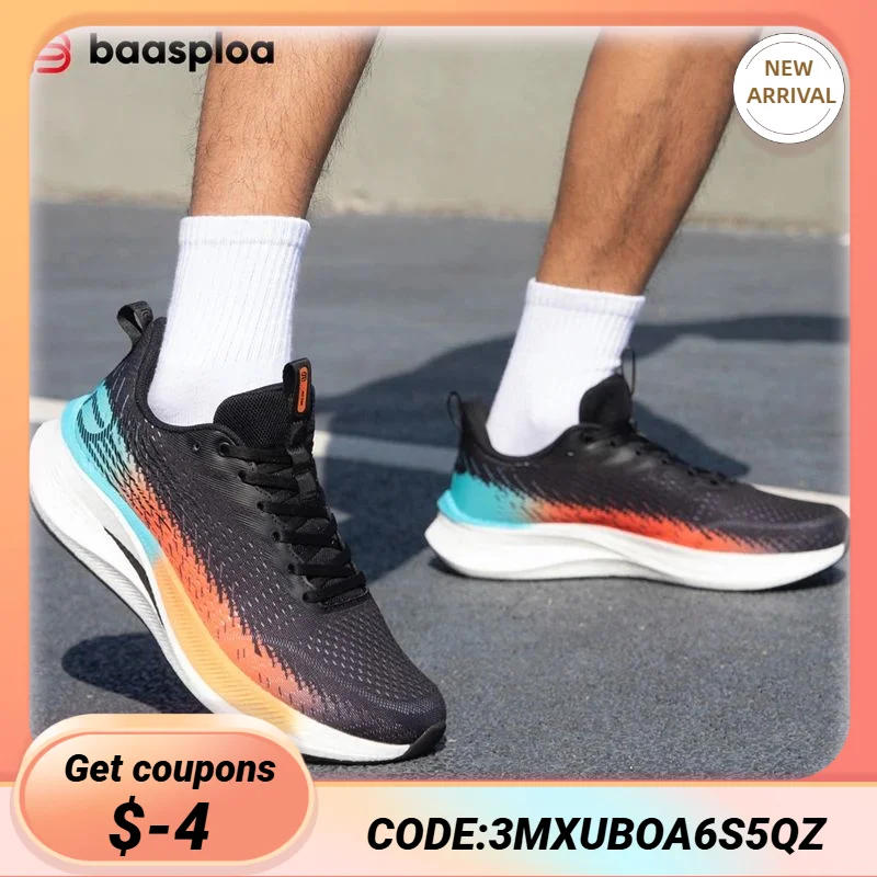 

Baasploa Running Shoes Men Carbon Plate Professional Cushioning Anti-slip Sneaker Female Casual Breathable Jogging Sports Shoes