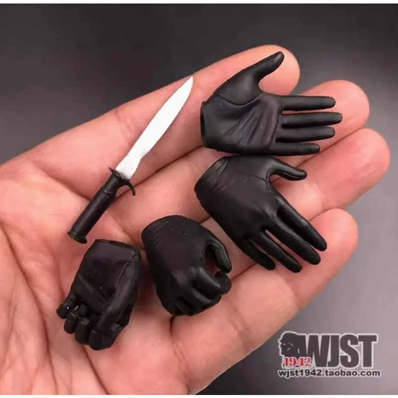 

1/6 Scale Black Glove Hands + Plastic Knife Model for 12'' Figure