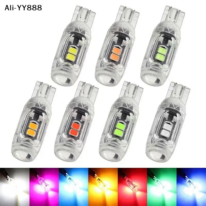 

【Ym8】10Pcs Flash Strobe T10-2835-5SMD W5W LED Bulb12V 6500K Car Interior Dome Map Trunk License Plate Wedge Side Lights