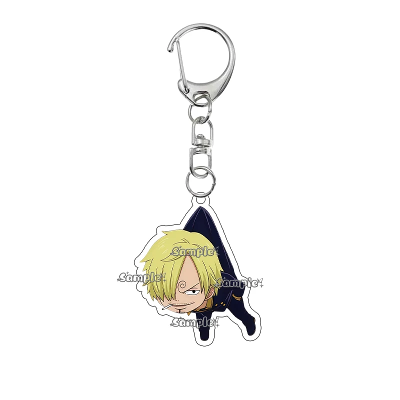 Anime Monkey D Luffy Roronoa Zoro Nami Sanji Portgas D Ace Cartoon Swing Hanging Pose Q Version Acrylic Keychain Pendant Gifts view 4
