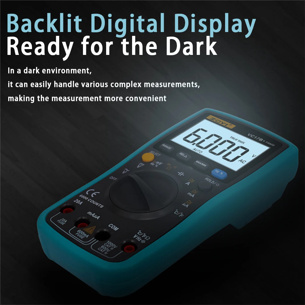 ZOYI ZT-VC17B+ Electrician Multimeter High-precision Digital