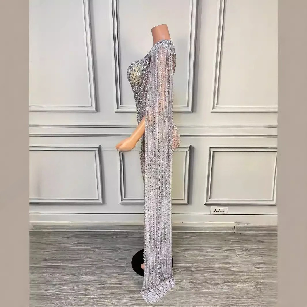 Deep V Bright Diamonds Luxury Cocktail Party Evening Dress Miss Universe Pageant Model Runway Compass Vestidos De Fiesta De Lujo