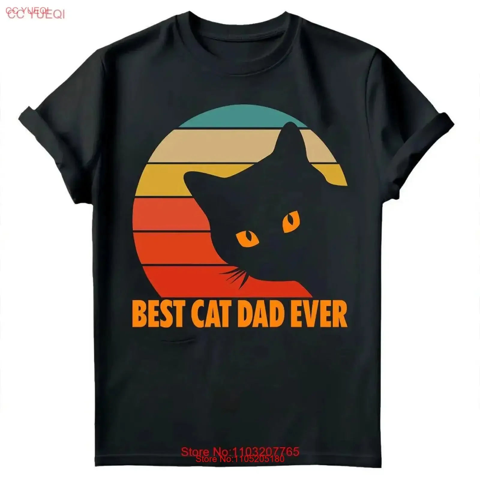 Best Cat Dad Funny Retro Legend Cotton Fathers Day Men T Shirt FD vintage Washed streetwear Stylish Casual homme Comfortable