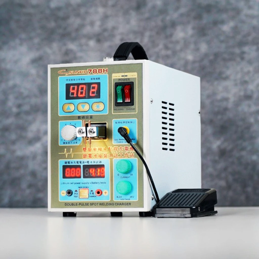 

SUNKKO 788H Preciston Pulse Portable Spot Welding Machine Charge and Test of Lithium Battery Mobile Power Bank Test