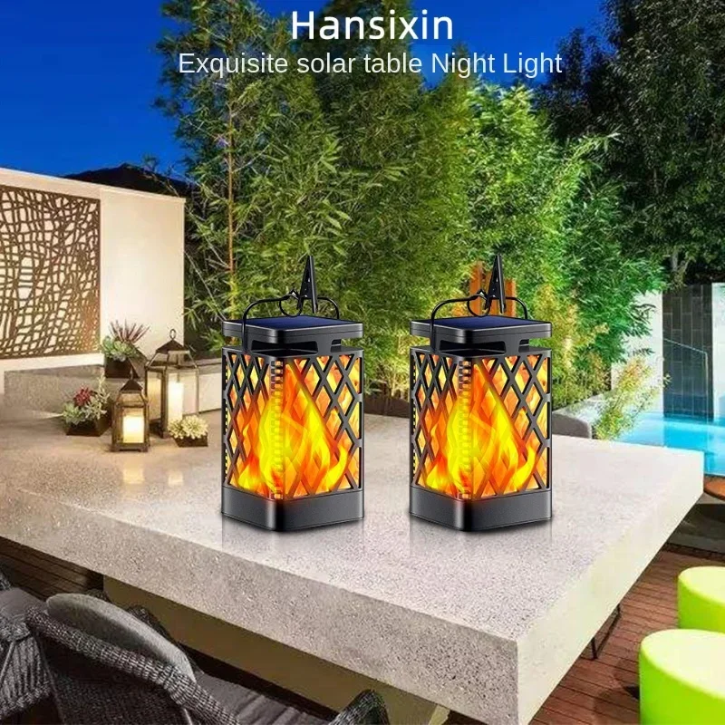 Solar lights outdoor solar lights flashing flames outdoor waterproof hanging lights decoration outdoor lighting deck courtyard