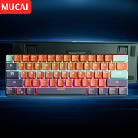 MUCAI 61-Key RGB Backlit Mechanical Gaming Keyboard Wired Red Axis Detachable Connection Cable USB Interface Hot Swappable