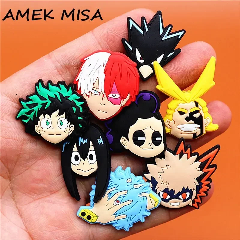 1pcs Japanese Manga Shoe Charms Hot Anime My Hero Academia PVC Shoe Accessories Decoration Fit Party Kids Gifts U290