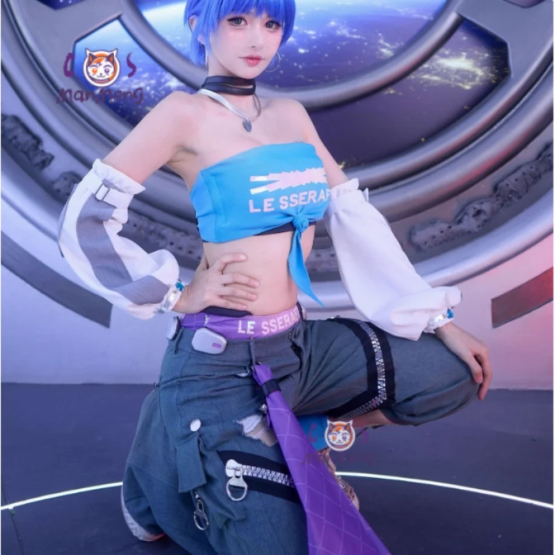 

D.Va OW Cosplay Overwatch collaborates with girl groups Costume Halloween party Fashion jacket wig pants prop set