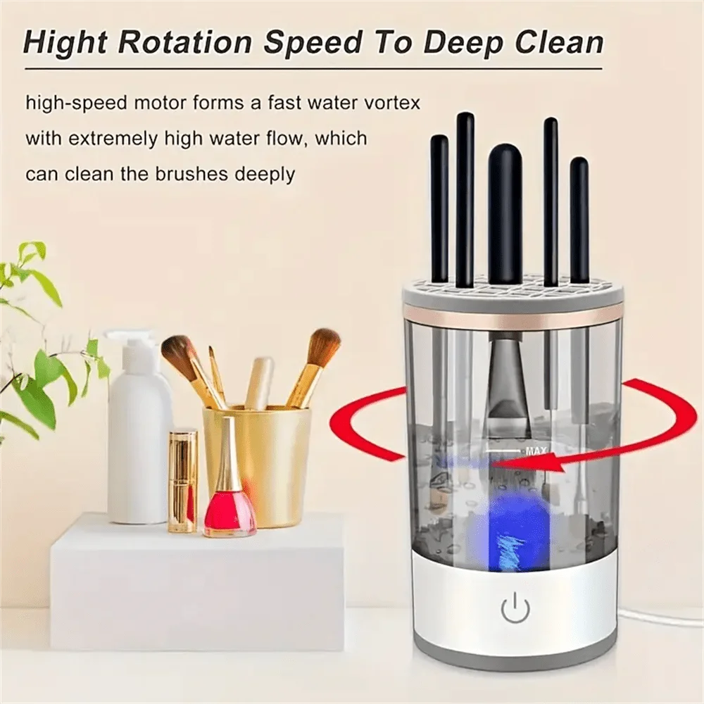 USB Makeup Brush Cleaner Dryer Storage 3-In-1 Visual Body For All Brush Sizes