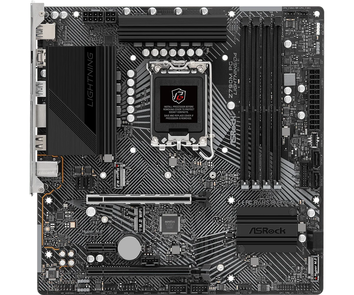 ASROCK Z790M PG LIGHTNING/D4 Motherboard LGA1700 Intel Z790 4xDDR4 128 GB Micro ATX unterstützt Core i3-13100 i5-12600 i9-13900 CPU