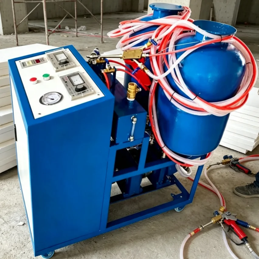 Small PU Polyurethane Foam Machine, Spray & Pour Foaming Equipment for Exterior Wall Insulation Black White Raw Material