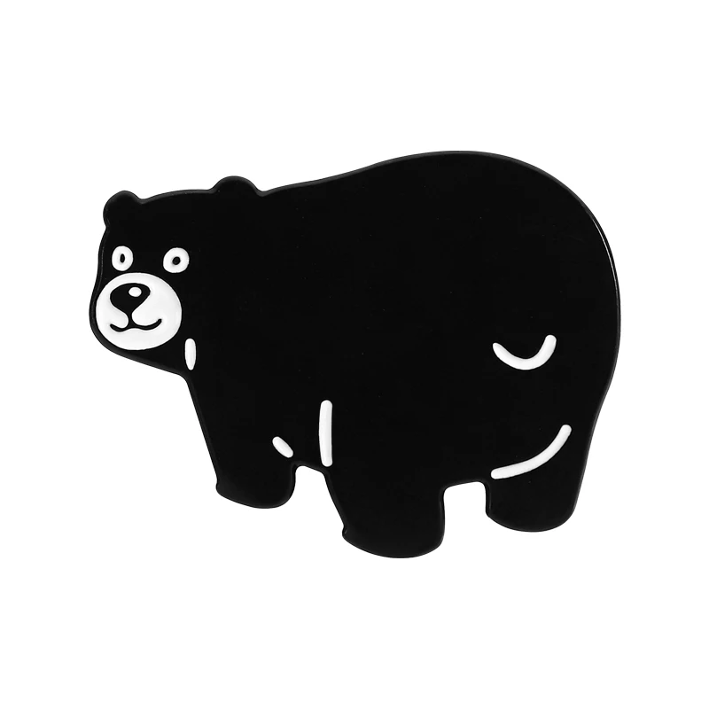 Cartoon American Black Bear Brooche Enamel Pins Cute Black Bear Smile Brooches Bag Lapel Badge Animal Jewelry Gifts for Friends