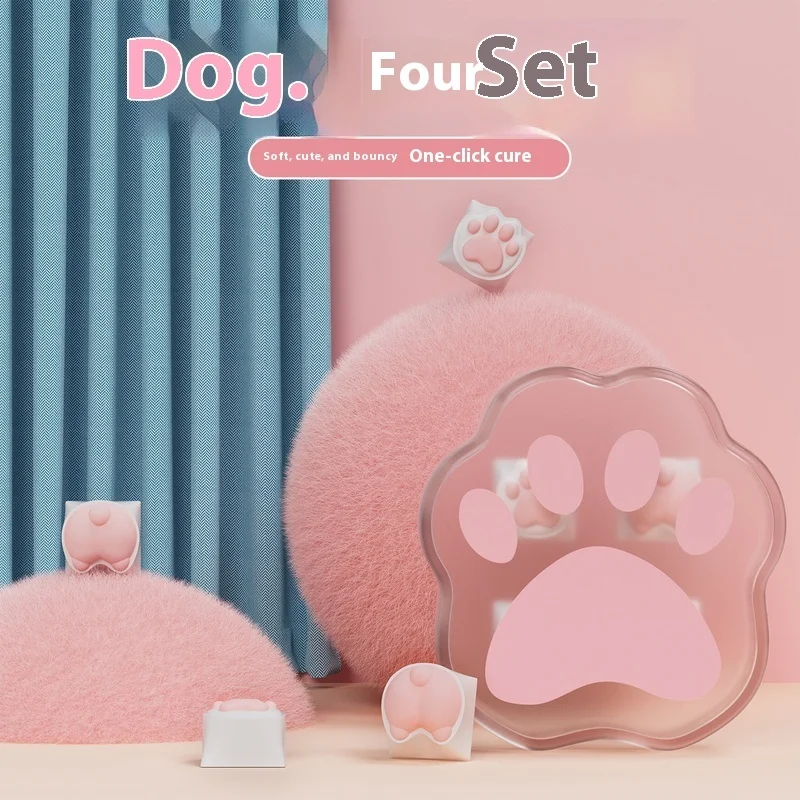 

Series Four-Piece Keyboard Keycaps Set Corgi Design Computer Office Equipment Mouse And Keyboard Accessories