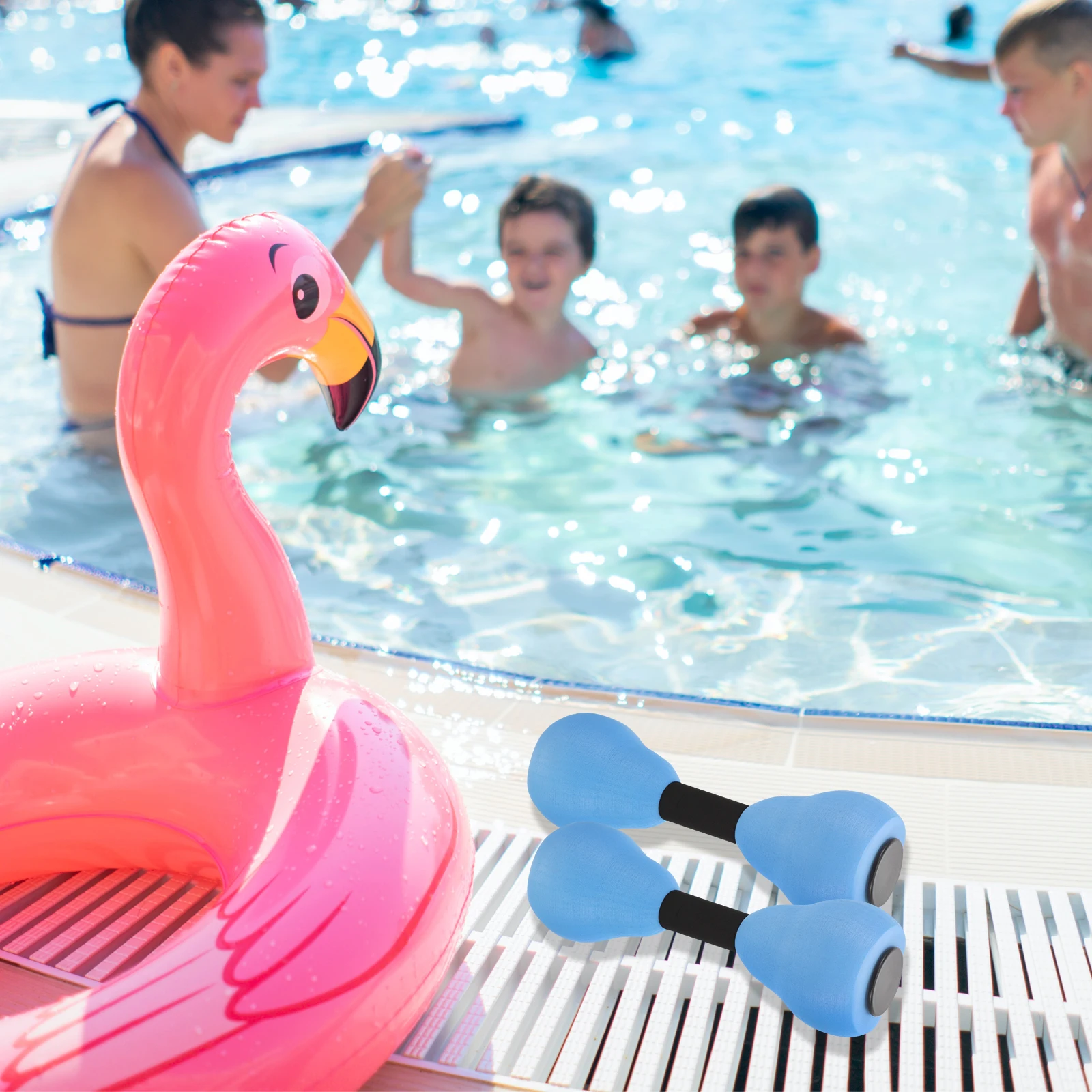 

1Pair Adjustable Colorful Dumbbells Eva Aquatic Dumbbells for Water Aerobics and Pool Exercise Muscle Sculpting