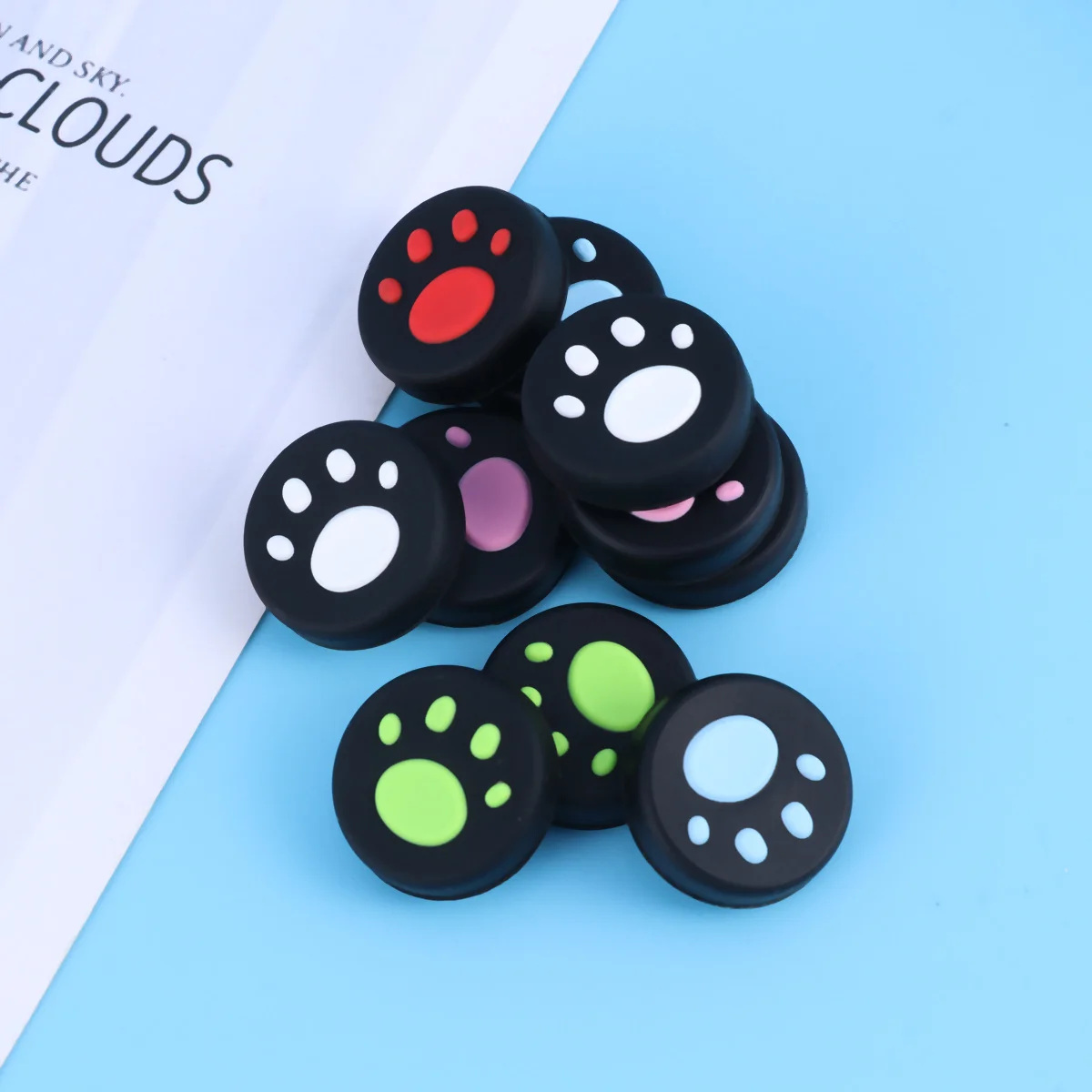 

10Pcs Cat Paw Claw Silicone Rocker Protection Sleeve Non-Slip Durable Comfort Gameplay Joy Cap Enhance Analog Stick Feel