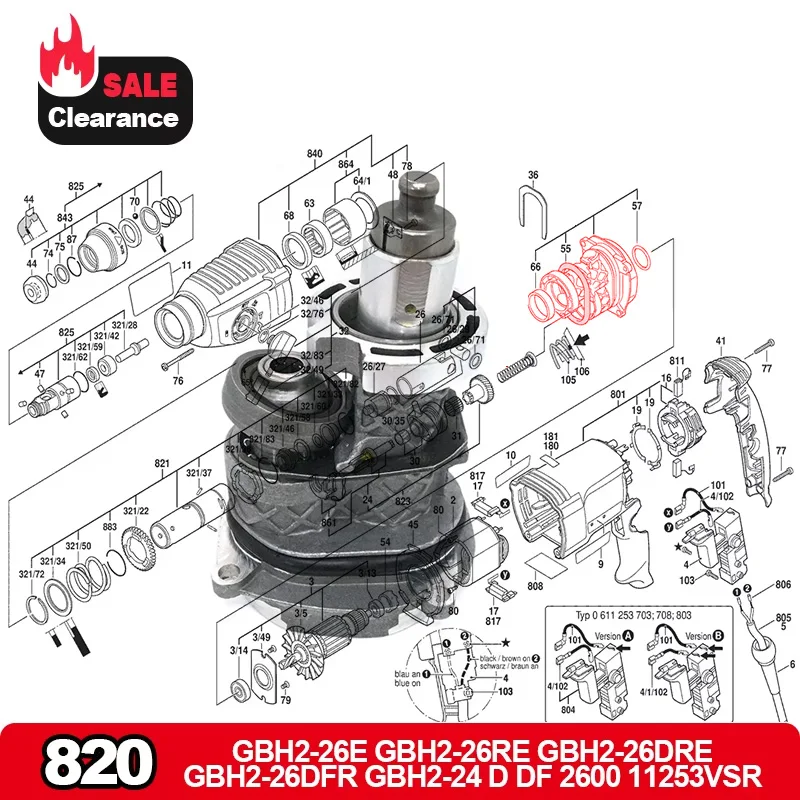 Intermediate Flange Drive Bearing Striker Replace For Bosch GBH2-26 GBH 2-26 E RE DRE DFR 2-24 D DF 2600 11253VSR Accessories