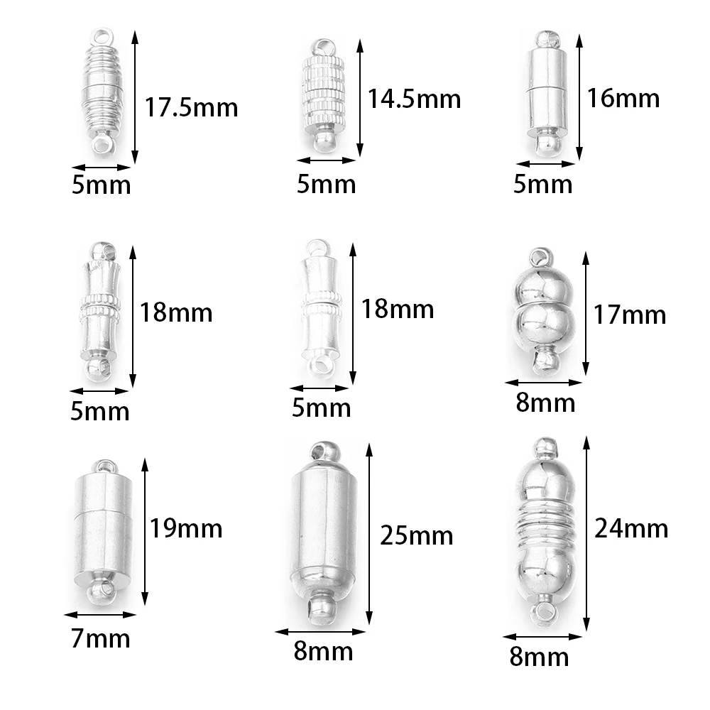 5 unids/lote de cierres magnéticos fuertes, conectores de cierre de extremo magnético chapados en cobre para fabricación de joyería, collar de pulseras de cordón de cuero DIY