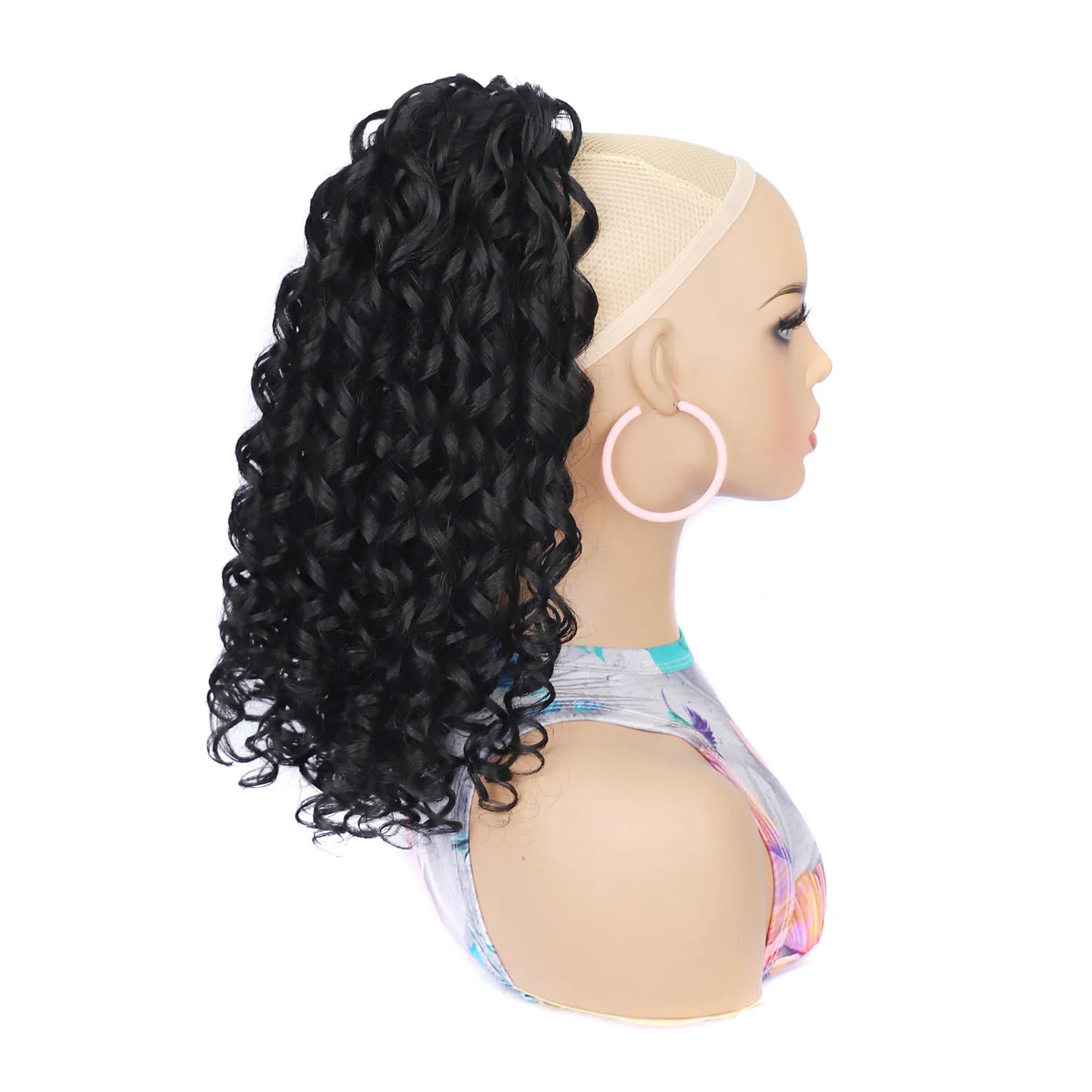 12 Inch Spring Curly Drawstring Ponytail Hair Extensions 130g Natural Black Roman Retro Curl Synthetic Ponytail Ha