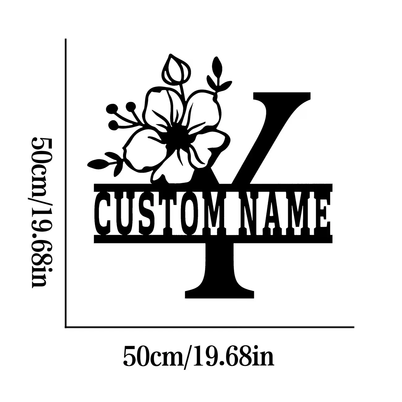 Custom Family Name Metal Sign - Personalized Last Name Door Wall Mural,Home Decor for House warming, Christmas, Wedding Gift