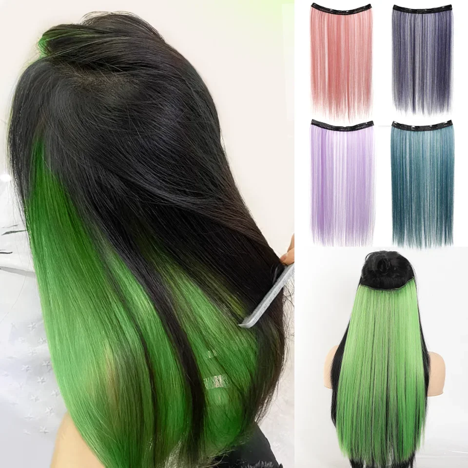 وصلات شعر صناعية مستقيمة بطول 20 بوصة للنساء - ألوان نابضة بالحياة، ألياف صناعية، سهلة الاستخدام #1