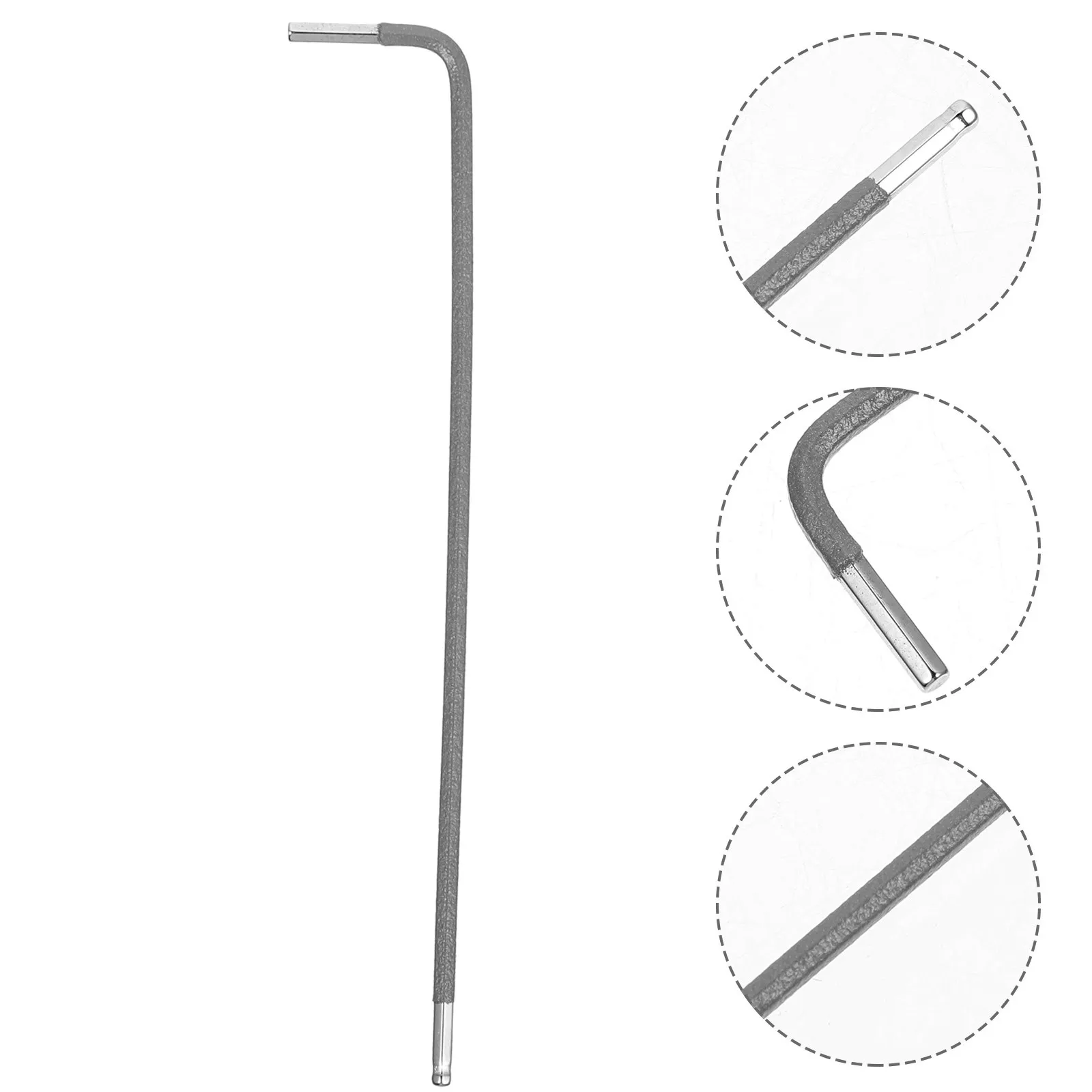 Heavy Duty Ball End Hex Key Wrench L Style Long Arm Steel Tool 25 Deg Entry Angle Ground Surface Precision 2Mm for Tight Spaces